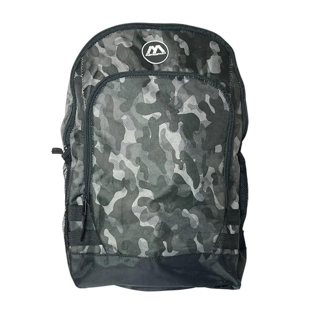 Metropack Black Gray Camo Zip And Mesh Side Pockets 17